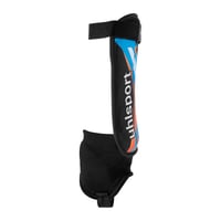 Chrániče holení uhlsport Flex Plate pre deti aj dospelých – veľkosť XXS, čierna/fluo oranžová/tyrkysová, ultraľahké s ochranou členkov, tlmiace nárazy 2