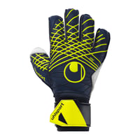 Brankárske rukavice uhlsport Prediction Soft Flex Frame s ochranou prstov – veľkosť 10, námornícka modrá/biela/fluožltá – pre deti aj dospelých 1