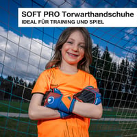 Brankárske rukavice uhlsport Soft Pro pre deti aj dospelých - veľkosť 11, modrá/oranžová/biela, priedušné, so zapínaním na zápästí a vynikajúcou priľnavosťou 8