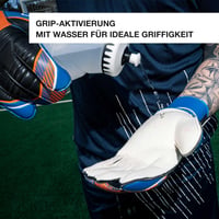 Brankárske rukavice uhlsport Soft Pro pre deti aj dospelých - veľkosť 11, modrá/oranžová/biela, priedušné, so zapínaním na zápästí a vynikajúcou priľnavosťou 3