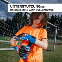 Brankárske rukavice uhlsport Soft Pro pre deti aj dospelých - veľkosť 11, modrá/oranžová/biela, priedušné, so zapínaním na zápästí a vynikajúcou priľnavosťou 6