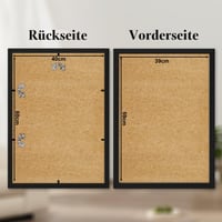 Drevený fotorámik UHOUSEST 40x60 cm čierny, rám na plagáty s plastovým sklom 60x40 cm, minimalistický rám na stenu pre vertikálne aj horizontálne zavesenie, dekorácia do obývačky, kancelárie a na chodbu 2