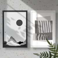 Drevený fotorámik UHOUSEST 40x60 cm čierny, rám na plagáty s plastovým sklom 60x40 cm, minimalistický rám na stenu pre vertikálne aj horizontálne zavesenie, dekorácia do obývačky, kancelárie a na chodbu 5