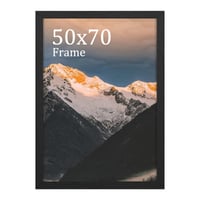 Ramă foto din lemn UHOUSEST 50x70 cm Neagră - Ramă pentru afiș din lemn, ramă foto de agățat pe perete 1