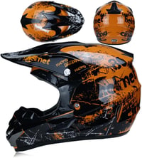 UIGJIOG Gyermek Motocross Bukósisak Szett (S 52-53cm) - Zöld Cross Sisak Szemüveggel, Kesztyűvel és Maszkkal - ATV Quad Motorozáshoz 2