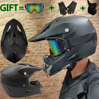 Cască Moto Cross UIGJIOG Negru Mat cu Ochelari, Mănuși și Mască - Cască Enduro Full-Face cu Certificare DOT, 4 Mărimi 3