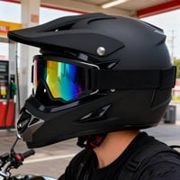Cască Moto Cross UIGJIOG Negru Mat cu Ochelari, Mănuși și Mască - Cască Enduro Full-Face cu Certificare DOT, 4 Mărimi 7