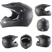 Cască Moto Cross UIGJIOG Negru Mat cu Ochelari, Mănuși și Mască - Cască Enduro Full-Face cu Certificare DOT, 4 Mărimi 2