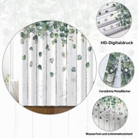 Sprchový záves Uiiooazy 180x220 cm, motív zelené listy eukalyptu a sivý drevený obklad, odolný voči plesniam a vode, polyester, prateľný, vrátane 12 háčikov 4
