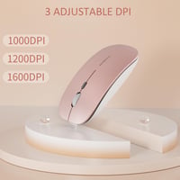 Uiosmuph Q5 Vezeték nélküli Egér, Újratölthető 2.4G Csendes Ultravékony Számítógépes Egér 1600 DPI USB Vevővel, Type-C, Laptop, PC, MacBook 2