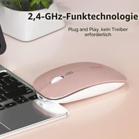 Uiosmuph Q5 Vezeték nélküli Egér, Újratölthető 2.4G Csendes Ultravékony Számítógépes Egér 1600 DPI USB Vevővel, Type-C, Laptop, PC, MacBook 5