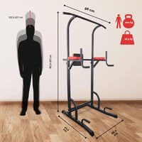 Posilňovacia veža Mobiclinic Multifit Power Tower – 8-stupňovo nastaviteľná bradlová konštrukcia, samostatne stojaca hrazda, domáca posilňovňa 2