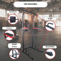 Posilňovacia veža Mobiclinic Multifit Power Tower – 8-stupňovo nastaviteľná bradlová konštrukcia, samostatne stojaca hrazda, domáca posilňovňa 6