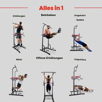 Posilňovacia veža Mobiclinic Multifit Power Tower – 8-stupňovo nastaviteľná bradlová konštrukcia, samostatne stojaca hrazda, domáca posilňovňa 3