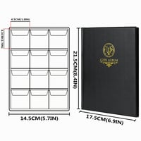 Album pentru colecționari de monede cu 120 de buzunare, 10 file, compartimente de 45 x 43 mm 2