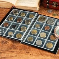 Album pentru colecționari de monede cu 120 de buzunare, 10 file, compartimente de 45 x 43 mm 5