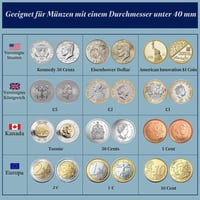 Album pentru colecționari de monede cu 120 de buzunare, 10 file, compartimente de 45 x 43 mm 7