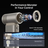 JISULIFE Ultra2 Hordozható Kézi Ventilátor 9000mAh 25 Óra Üzemidő 3 az 1-ben 100 Fokozat 2