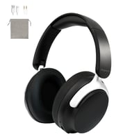 Căști wireless cu anularea zgomotului, Bluetooth 5.4 - baterie de 80 de ore, bas puternic, pliabile, pernuțe moi din spumă cu memorie, alb-negru 1