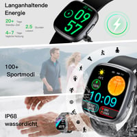 Inteligentné hodinky pre mužov a ženy s meraním EKG, HRV, krvného tlaku, BMI, kyseliny močovej, 1,75-palcovým HD displejom, tepovou frekvenciou, SpO2, teplotou, spánkom a SOS funkciou, kompatibilné s Android a iOS. 6