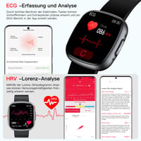 Inteligentné hodinky pre mužov a ženy s meraním EKG, HRV, krvného tlaku, BMI, kyseliny močovej, 1,75-palcovým HD displejom, tepovou frekvenciou, SpO2, teplotou, spánkom a SOS funkciou, kompatibilné s Android a iOS. 2