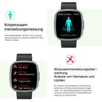 Inteligentné hodinky pre mužov a ženy s meraním EKG, HRV, krvného tlaku, BMI, kyseliny močovej, 1,75-palcovým HD displejom, tepovou frekvenciou, SpO2, teplotou, spánkom a SOS funkciou, kompatibilné s Android a iOS. 3