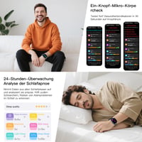 Inteligentné hodinky pre mužov a ženy s meraním EKG, HRV, krvného tlaku, BMI, kyseliny močovej, 1,75-palcovým HD displejom, tepovou frekvenciou, SpO2, teplotou, spánkom a SOS funkciou, kompatibilné s Android a iOS. 4