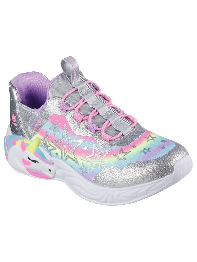 SKECHERS Slip-Ins Lány Unicorn csillogó félcipő szivárvány részletekkel EU 31