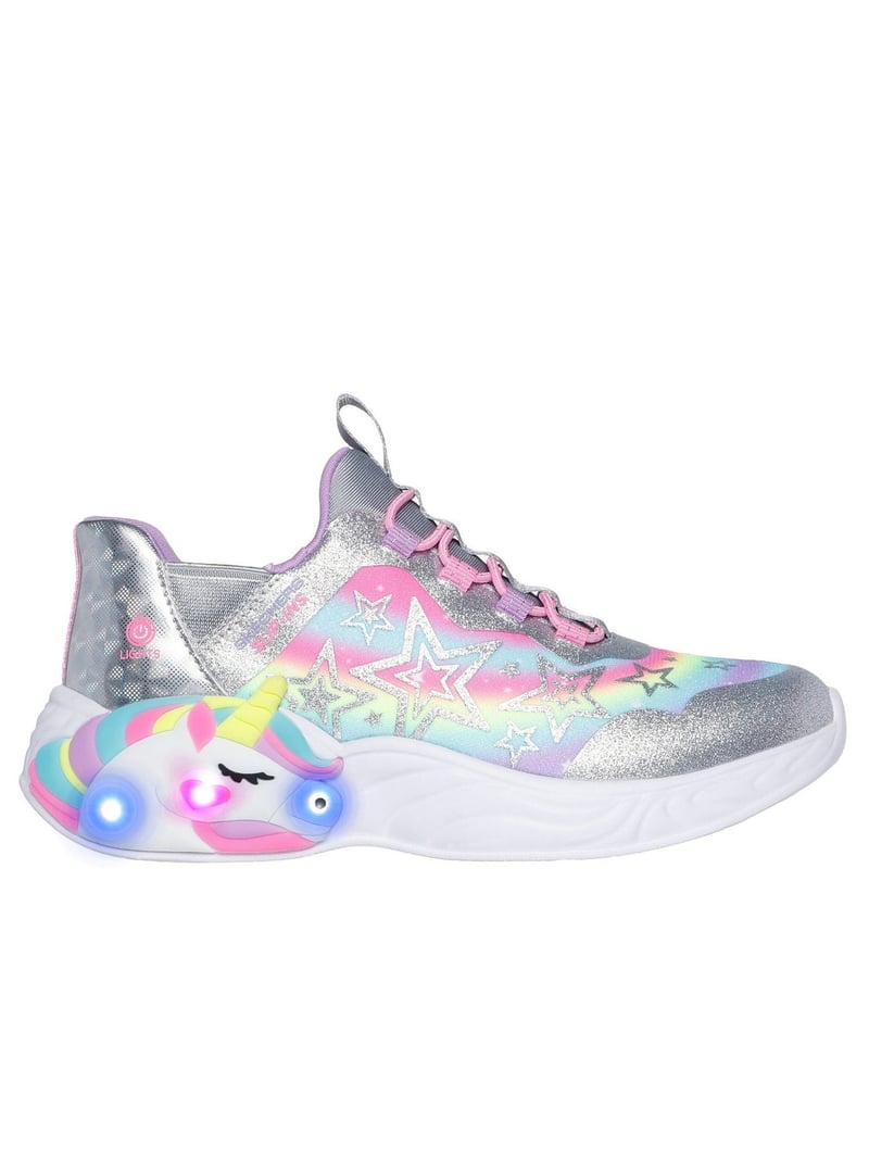 SKECHERS Slip-Ins Lány Unicorn csillogó félcipő szivárvány részletekkel EU 31