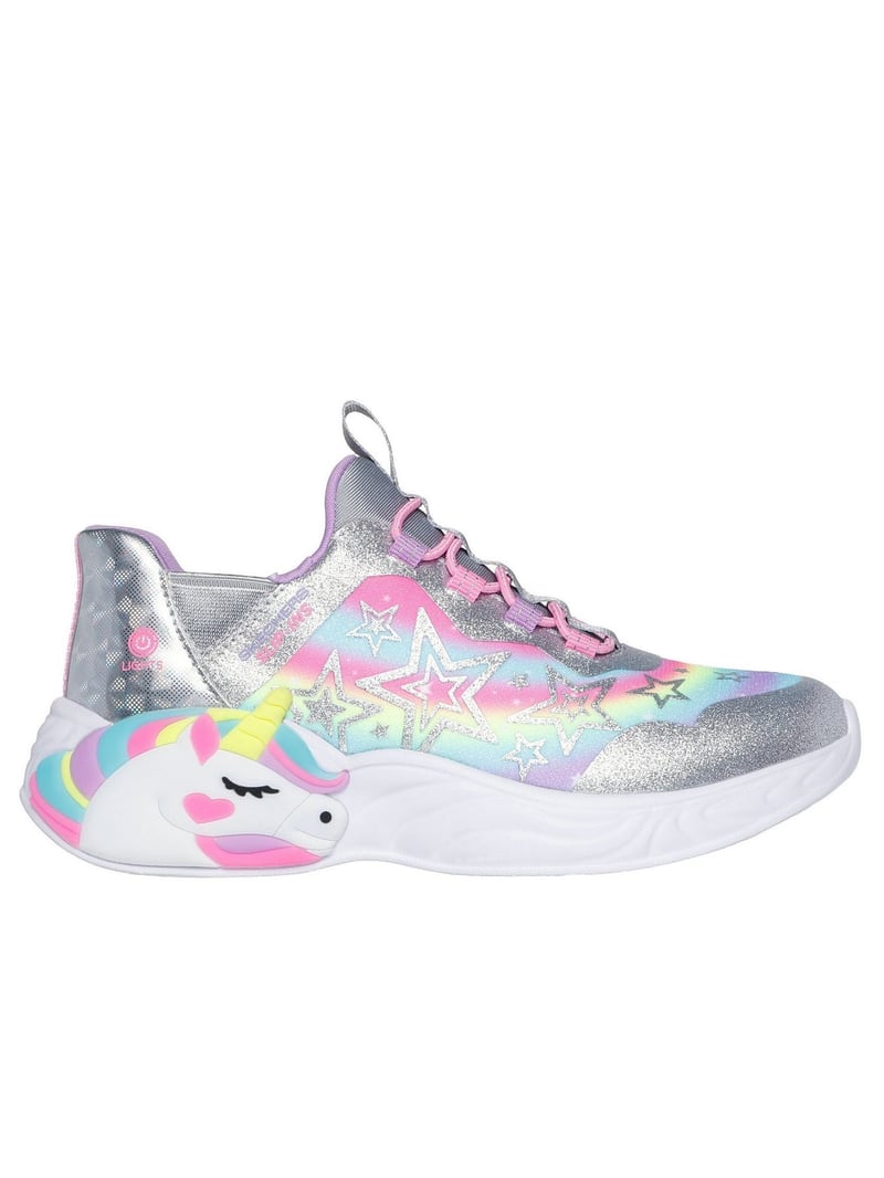 SKECHERS Slip-Ins Lány Unicorn csillogó félcipő szivárvány részletekkel EU 31
