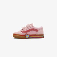 Vans Old Skool V Heart tépőzáras szíves rózsaszín vászon tornacipő EU 23.5 3