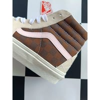 Vans Sk8-Hi Damier magasszárú cipő - Marron/Rose szín - 36-os méret (EU) 2