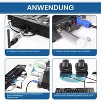 Ukfog bezdrôtový DMX512 vysielač a 3 ks nabíjateľných DMX512 prijímačov, sada 2.4G ISM DMX ovládača pre pohyblivé hlavy a LED pódiové osvetlenie 4
