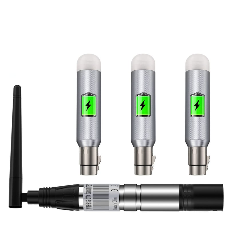Ukfog bezdrôtový DMX512 vysielač a 3 ks nabíjateľných DMX512 prijímačov, sada 2.4G ISM DMX ovládača pre pohyblivé hlavy a LED pódiové osvetlenie