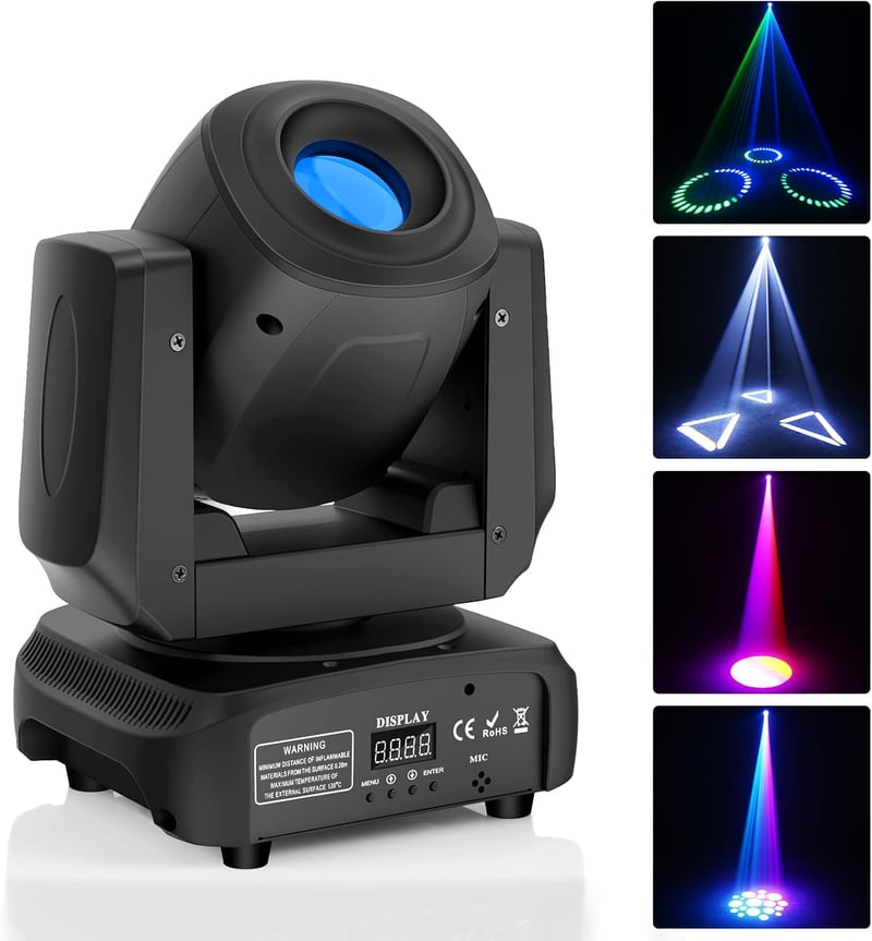 UKing 100W LED Moving Head Reflektor DMX 512 RGBW Prizma Fényeffekt 8 Szín 8 Gobo DJ Disco Színpadi Világítás