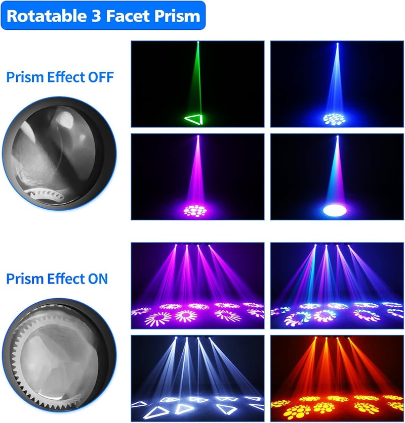 UKing 100W LED Moving Head Reflektor DMX 512 RGBW Prizma Fényeffekt 8 Szín 8 Gobo DJ Disco Színpadi Világítás