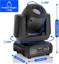 UKing 100W LED Moving Head Reflektor DMX 512 RGBW Prizma Fényeffekt 8 Szín 8 Gobo DJ Disco Színpadi Világítás 5