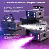 UKing 1500W Ködgép 6 RGB LED Fénnyel, Távirányítós Füstgép 1L Tartállyal Esküvő Buli Színház Halloween Rendezvényekhez 5