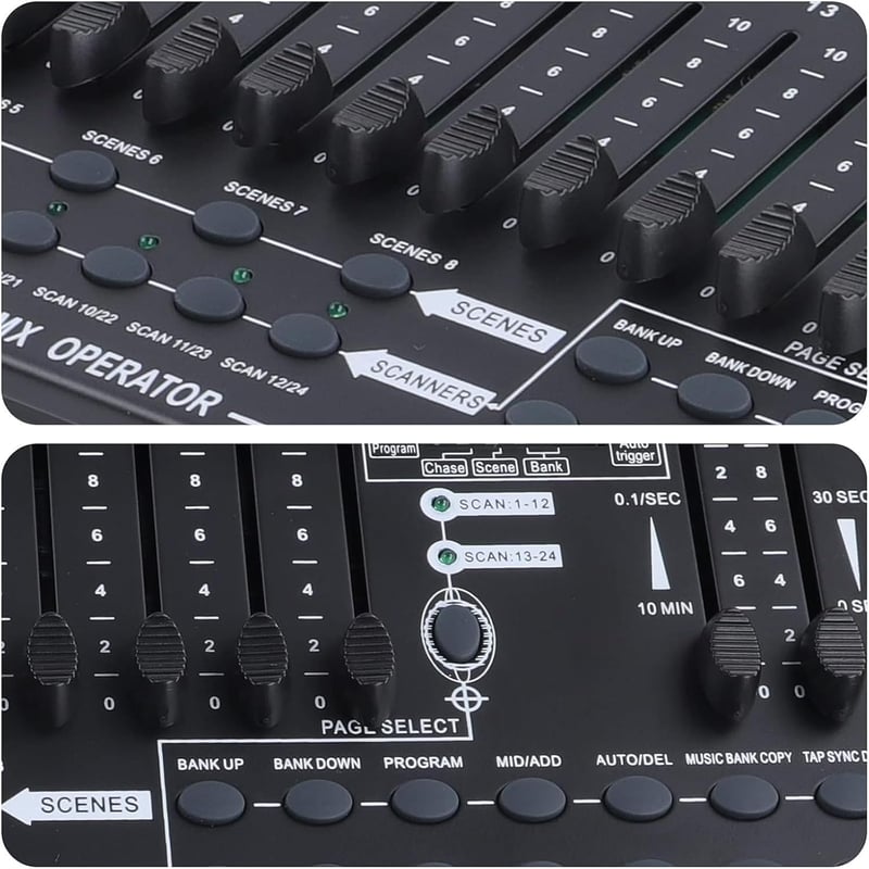 UKing 384 Csatornás DMX512 Fényvezérlő Pult - Vezeték Nélküli DJ Konzol Színpadi Lámpákhoz, Mozgó Fejekhez, LED Reflektorokhoz