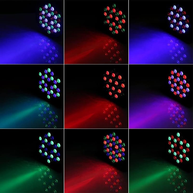 UKing 4db RGB LED Reflektor Akkumulátoros Színes Párt Lámpa Távirányítóval
