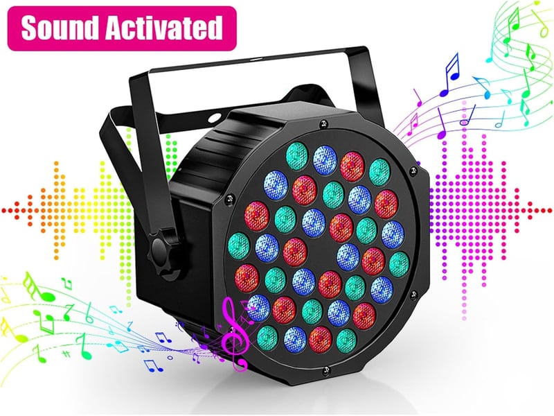 UKing 4db RGB LED Reflektor Akkumulátoros Színes Párt Lámpa Távirányítóval