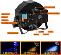 UKing 4db RGB LED Reflektor Akkumulátoros Színes Párt Lámpa Távirányítóval 3