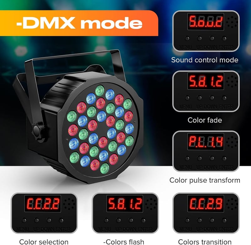 UKing 4db RGB LED Reflektor Akkumulátoros Színes Párt Lámpa Távirányítóval