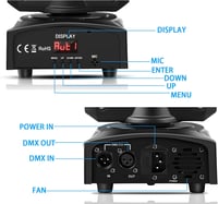 UKing 50W LED Moving Head Diszkó Lámpa - 8 Minta és Szín, Gobo Spotlámpa, 10/12 Csatorna, Mozgó Fényeffekt Bárba, Klubokba, Rendezvényekre 6