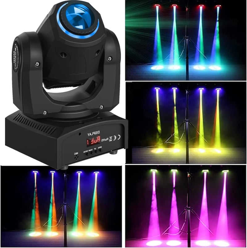 UKing 50W LED Moving Head Diszkó Lámpa - 8 Minta és Szín, Gobo Spotlámpa, 10/12 Csatorna, Mozgó Fényeffekt Bárba, Klubokba, Rendezvényekre