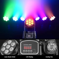 UKing 7x15W Mini Moving Head LED DMX512 RGBW Disco Fény Távirányítóval Strobe Effekt DJ Partyfény 5