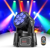 UKing 7x15W Mini Moving Head LED DMX512 RGBW Disco Fény Távirányítóval Strobe Effekt DJ Partyfény 1