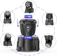 UKing 7x15W Mini Moving Head LED DMX512 RGBW Disco Fény Távirányítóval Strobe Effekt DJ Partyfény 7