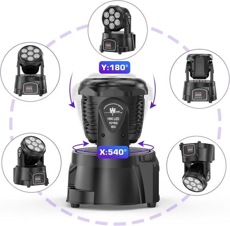UKing 7x15W Mini Moving Head LED DMX512 RGBW Disco Fény Távirányítóval Strobe Effekt DJ Partyfény