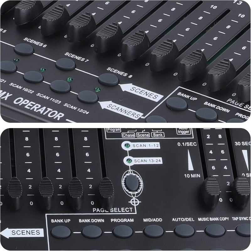UKing DMX Vezérlő 384 Csatornás DMX512 Konzol 240 Programozható Jelenet DJ Disco Moving Head Színpadi Fény Kezelő Berendezés Fekete